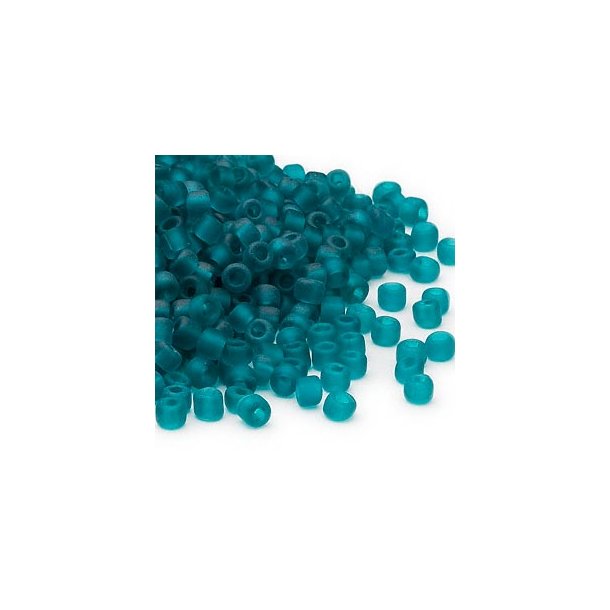 Matsuno seed bead (6/0), transparent, matte, teal, 680pcs, 40gr