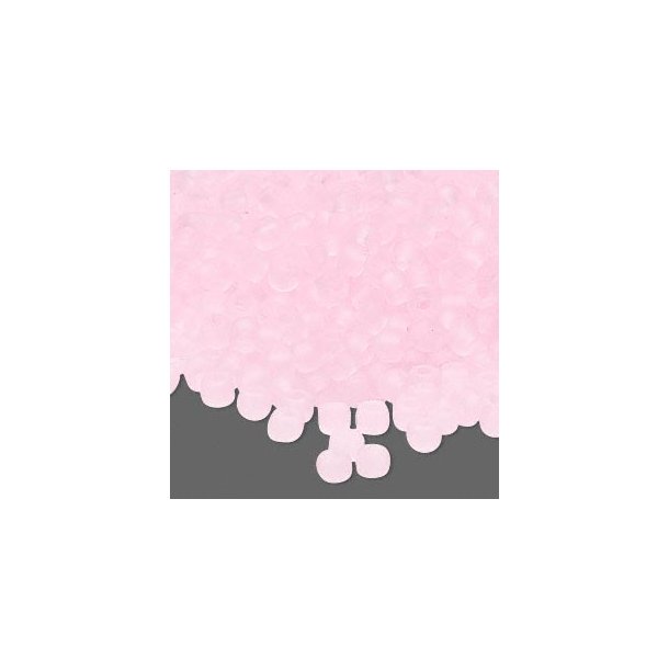Matsuno seed bead (6/0), transparent, matte, light pink, 680pcs, 40gr.