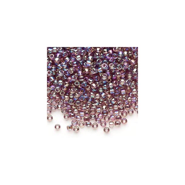 Matsuno seed bead #8, transparent, rainbow lilac, 40gr. 700pcs.