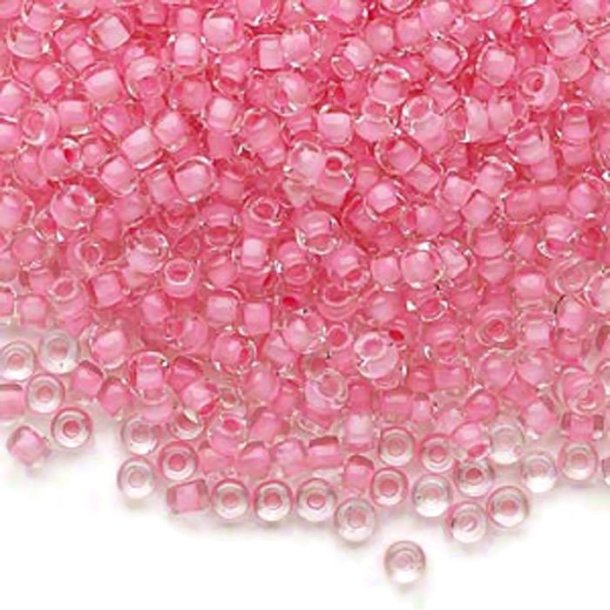 Matsuno seed bead (8/0), clear/rose, 680pcs, 40gr