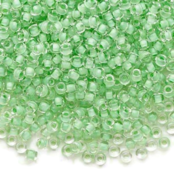 Matsuno seed bead (8/0), clear/green, 700pcs, 40gr