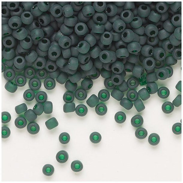 Matsuno seed bead (8/0), dark green, matt, 700pcs.