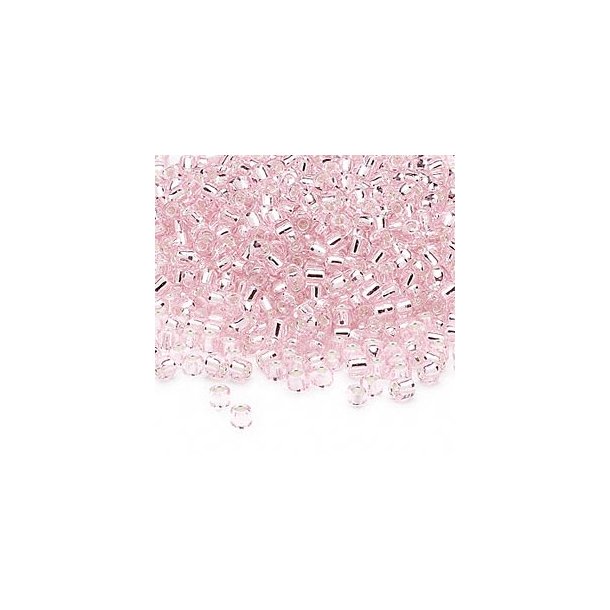 Matsuno seed bead (8/0), light pink/silver, 700pcs, 40gr