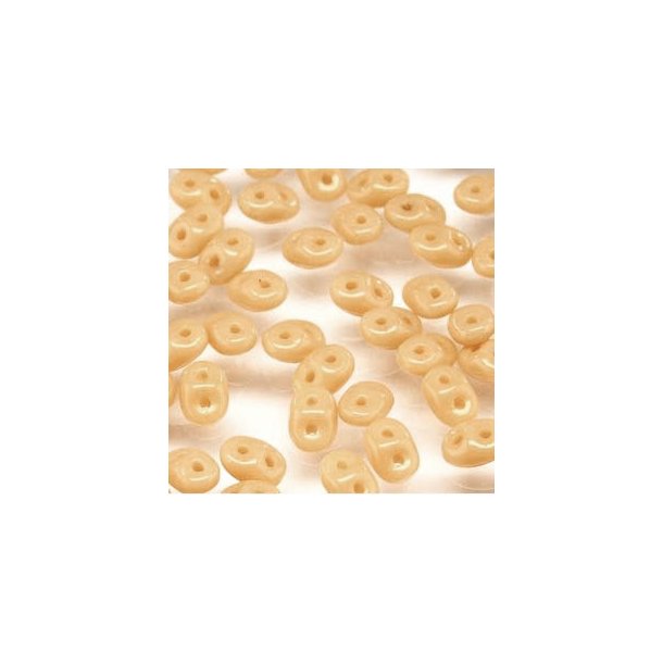 Matubo Mini-duo, 2-hole bead, beige, opaque, 2x4mm, 8g, approx. 180 pcs