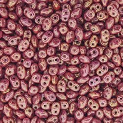 Matubo Mini-Duo, 2-Loch-Perle, Rosa AB, undurchsichtig, 2x4 mm, 8 g, ca. 180 Stk