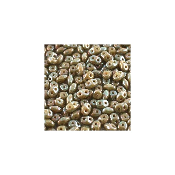 Matubo Mini-duo, 2-hole bead, Nebula beige, opaque, 2x4mm, 8g, approx. 180 pcs