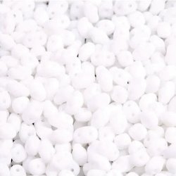 Matubo Mini-Duo, 2-Loch-Perle, mattiertes wei&szlig;, undurchsichtig, 2 x 4 mm, 8 g, ca. 180 Stk