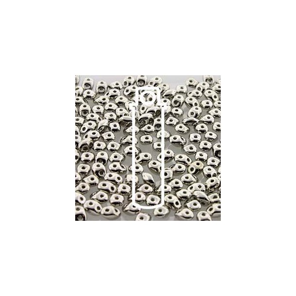 Matubo Mini-duo, 2-hole bead, dark silver, 2x4mm, 8g, approx. 180 pcs