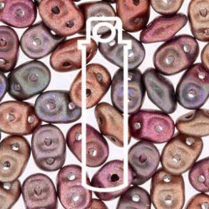 Matubo Mini-duo, 2-hole bead, Copper rainbow, 2x4mm, 8g, appx. 180 pcs