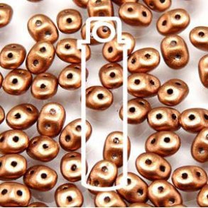 Matubo Mini-duo, 2-hole bead, copper, 2x4mm, 8g, approx. 180 pcs