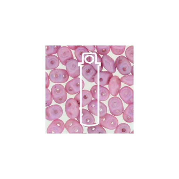 Matubo Mini-Duo, 2-Loch-Perle, rosa, undurchsichtig, 2x4 mm, 8 g, ca. 180 Stk