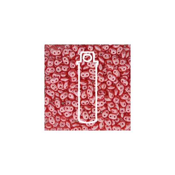Matubo Mini-duo, 2-hole bead, light coral, 2x4mm, 8g, approx. 180 pcs