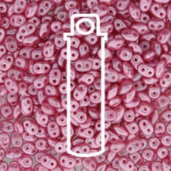 Matubo Mini-Duo, 2-Loch-Perle, pastellrosa, undurchsichtig, 2x4 mm, 8 g, ca. 180 Stk
