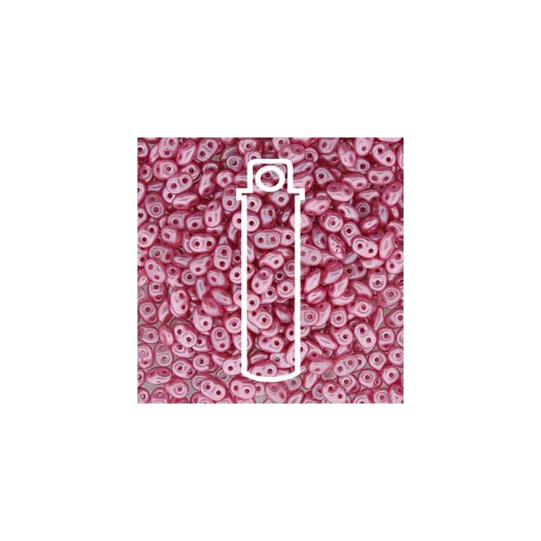 Matubo Mini-duo, 2-hole bead, pastel pink, 2x4mm, 8g, approx. 180 pcs