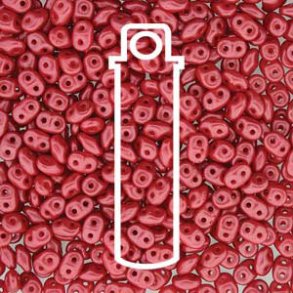 Matubo Mini-Duo, 2-Loch-Perle, Dunkelkoralle, undurchsichtig, 2x4 mm, 8 g, ca. 180 Stk