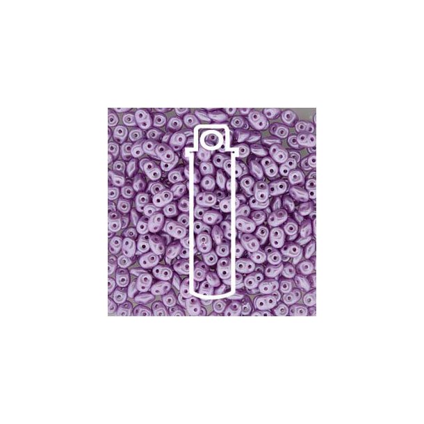 Matubo Mini-duo, 2-hole bead, light purple, 2x4mm, 8g, approx. 180 pcs