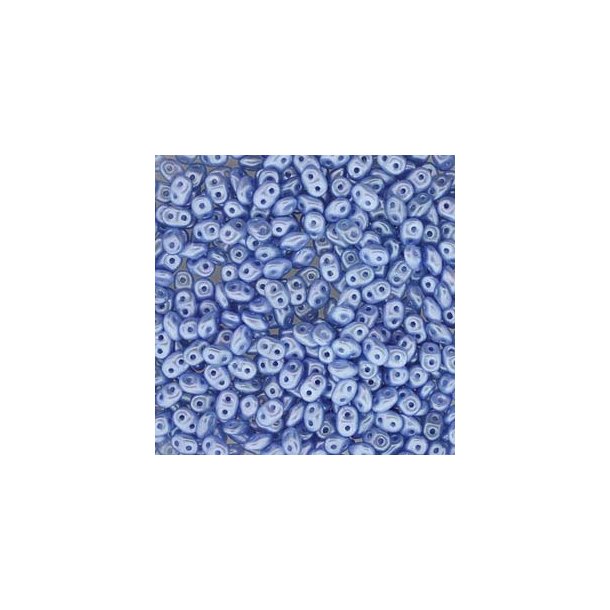 Matubo Mini-duo, 2-hole bead, pastel light Sapphire, opaque, 2x4mm, 8g, approx. 180 pcs