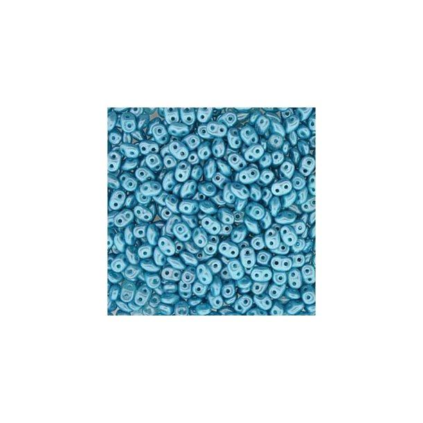 Matubo Mini-duo, 2-hole bead, pastel aqua, opaque, 2x4mm, 8g, approx. 180 pcs