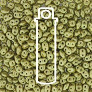 Matubo Mini-duo, 2-hole bead, lime green, 2x4mm, 8g, approx. 180 pcs