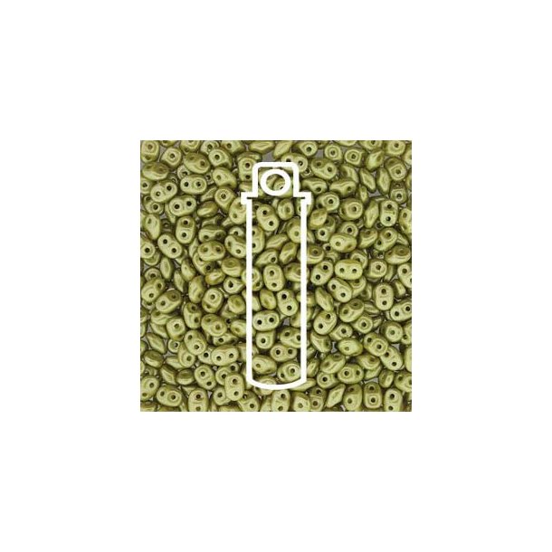 Matubo Mini-duo, 2-hole bead, lime green, 2x4mm, 8g, approx. 180 pcs