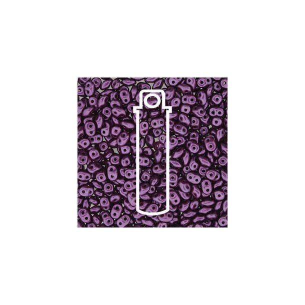 Matubo Mini-duo, 2-hole bead, dark purple, 2x4mm, 8g, approx. 180 pcs