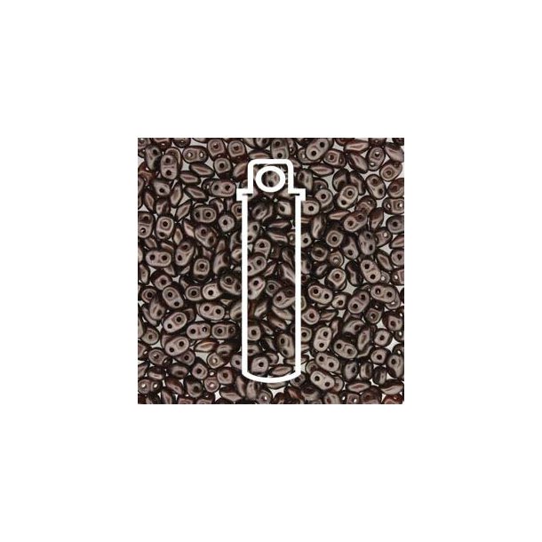 Matubo Mini-duo, 2-hole bead, brown, 2x4mm, 8g, approx. 180 pcs