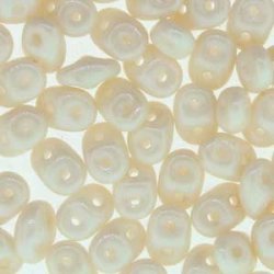 Matubo Mini-Duo, 2-Loch-Perle, beige, undurchsichtig, 2x4 mm, 8 g, ca. 180 Stk