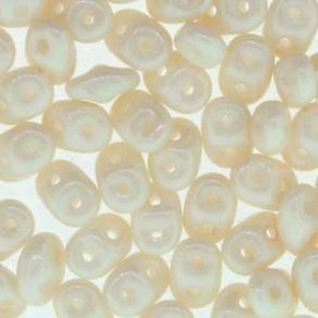 Matubo Mini-Duo, 2-Loch-Perle, beige, undurchsichtig, 2x4 mm, 8 g, ca. 180 Stk