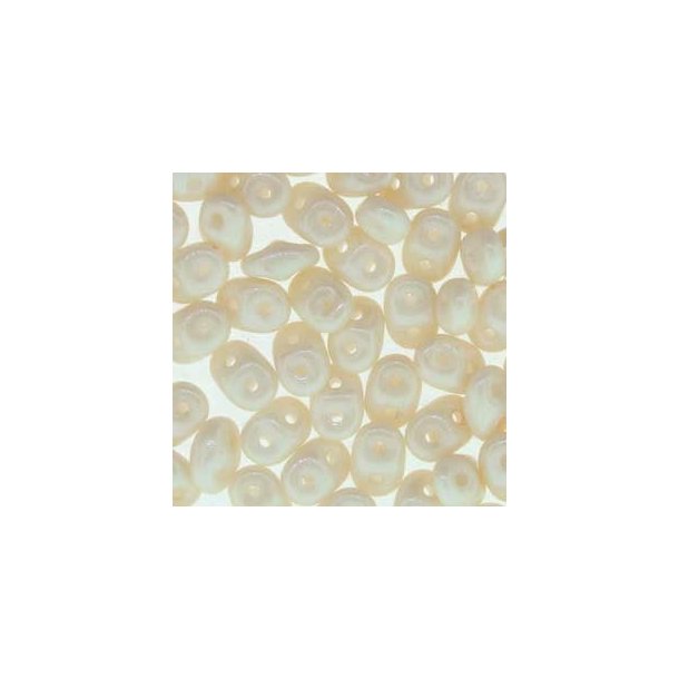Matubo Mini-duo, 2-hole bead, chalk orange luster, opaque, 2x4mm, 8g, approx. 180 pcs
