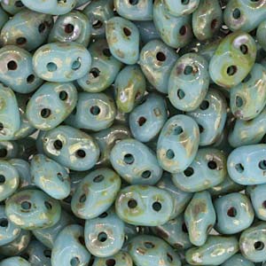 Turquoise Green Picasso - SuperDuo, 2.5x5mm 22g Turquoise Green Picasso - SuperDuo, 2.5x5mm 22g