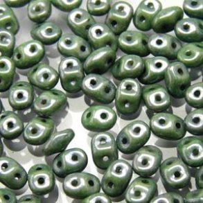 Matte Opaque Green Nebula - SuperDuo, 2.5x5mm 22g Matte Opaque Green Nebula - SuperDuo, 2.5x5mm 22g