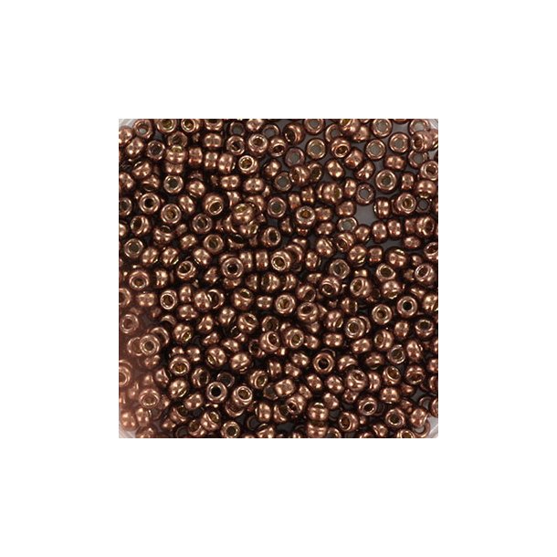 Miyuki seed bead, galvanized, dark brown, #11, 2x1,5 mm, 12 grams, 1200 pcs