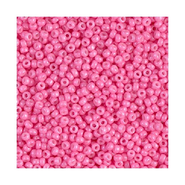 Miyuki seed beads, carnation pink, luster, opaque, size #11, 2x1,5 mm, 12g,  ca. 1200 pcs