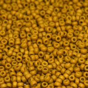 Miyuki seed bead, curry-gelb, matt, Größe #11, 2x1,5 mm, ca. 1200 stk