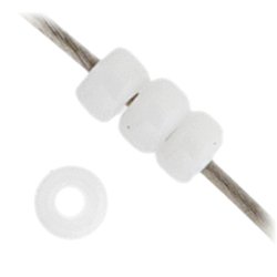 Miyuki seed bead, gl&auml;nzend wei&szlig;, opak, Gr&ouml;&szlig;e #15, 1,5x1 mm, ca. 3000 stk