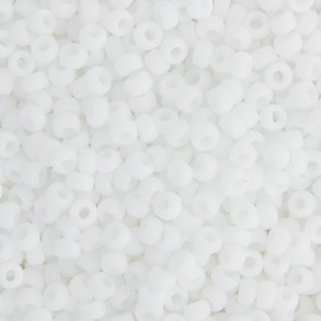Miyuki seed bead, mattiert, weiß, Größe #11, 2x1,5 mm, ca. 1200 stk.