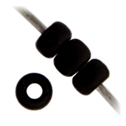 Miyuki seed bead, mattiert, schwarz, Gr&ouml;&szlig;e #11, 2x1,5 mm, ca. 1200 stk