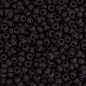 Miyuki seed bead, mattiert, schwarz, Größe #11, 2x1,5 mm, ca. 1200 stk