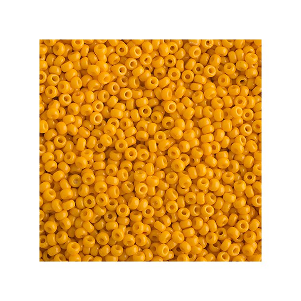 Miyuki seed bead, yellow Marigold, opaque, Duracoat, size #15, 1,5x1 mm, 22g, 5500pcs