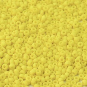 Miyuki seed bead, mattiertes gelb, opak, Gre #11, 2x1,5 mm, ca. 1200Stck