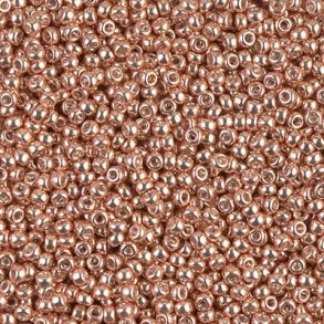 Miyuki seed bead, galvanisiert, goldendes hellbeige, #11, 2x1,5 mm, 12Gramm, 1200 stk