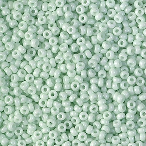 Miyuki seed bead, #11, lys mint, opak, størrelse, 2x1,5 mm, 22g, 2250 stk