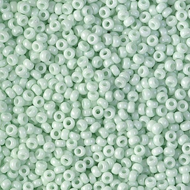 Miyuki seed bead, #11, lys mint, opak, strrelse, 2x1,5 mm, 12g, 1200 stk