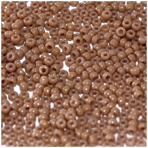 Miyuki seed bead, Duracoat, dark beige, size #11, 2x1,5 mm, ca. 1200 pcs