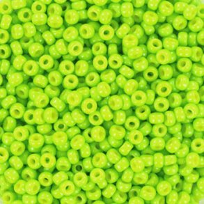 Miyuki seed bead, Kiwi-grn, opak, glnzend, #11, 2x1,5 mm, ca. 1200 Stk