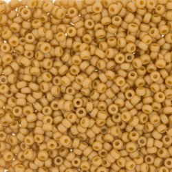 Miyuki seed bead, matt Senfgelb, leichter Regenbogen-effekt, opak, Gr&ouml;&szlig;e #11, 2x1,5 mm, 1200 stk