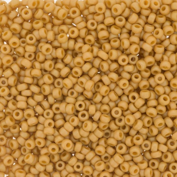 Miyuki seed bead, frosted, opaque, glaze rainbow, Mustard, size #11, 2x1.5mm, 1200 pcs