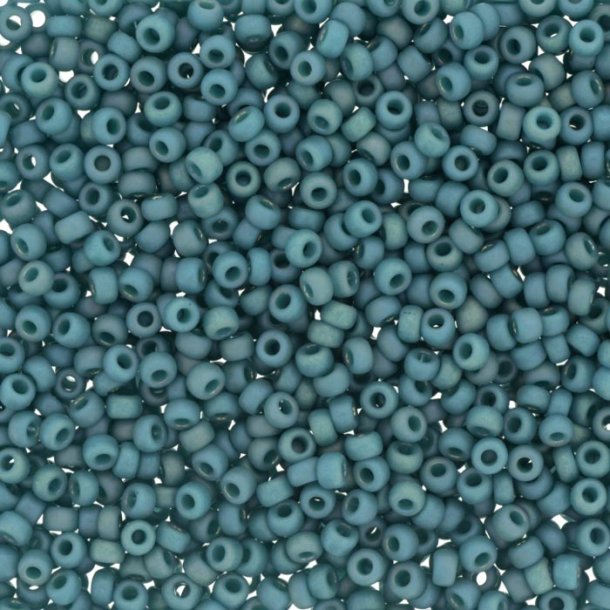 Miyuki seed bead, frosted, opaque, glaze rainbow, Peacock, size #11, 2x1,5 mm, 1200 pcs