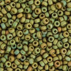 Miyuki seed bead, matt olivgr&uuml;n, Gr&ouml;&szlig;e #11, 2x1,5 mm, ca. 1200 Stk.