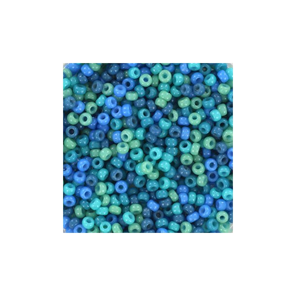 Miyuki seed bead, blue-green mix, size #11, 2x1,5 mm,, 12gr. approx. 1200 pieces